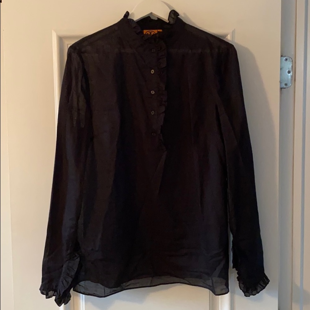 Sheer black blouse